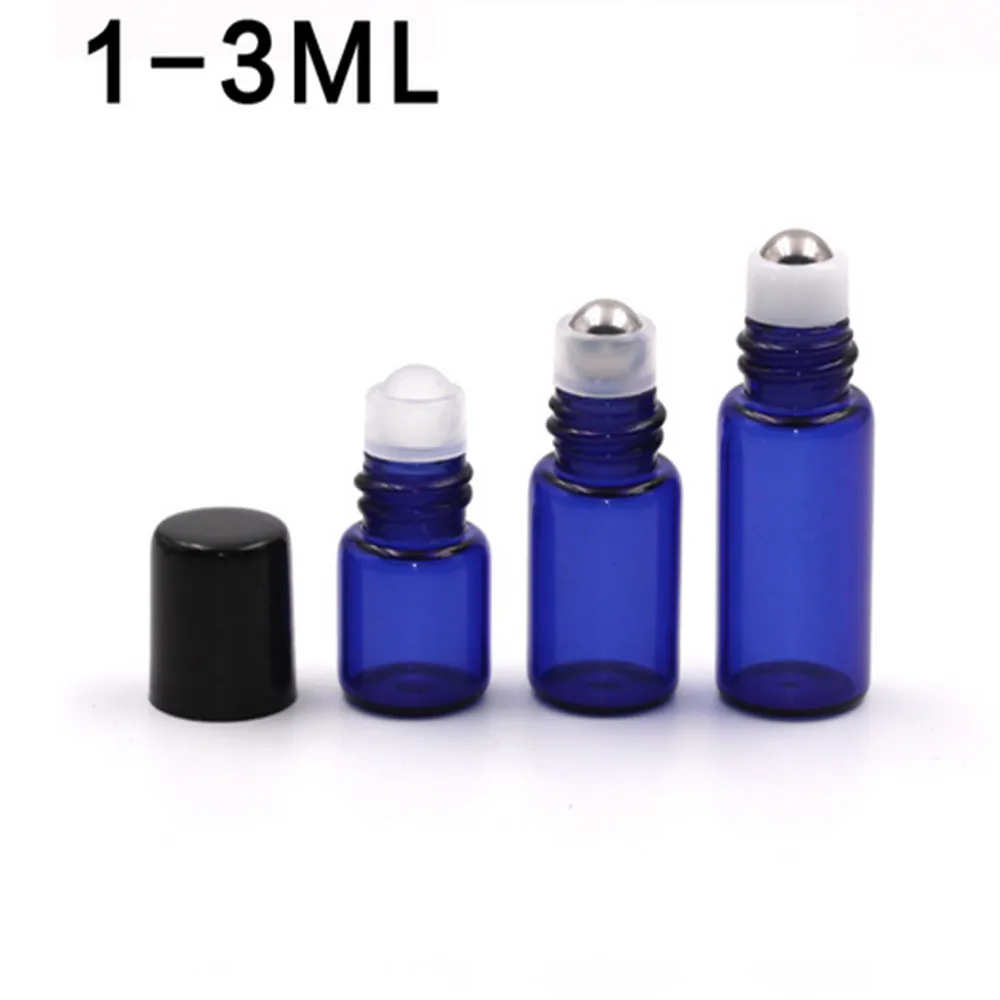 3ml Empty Essential Oil Roller ball Bottles Blue Glass Roll On