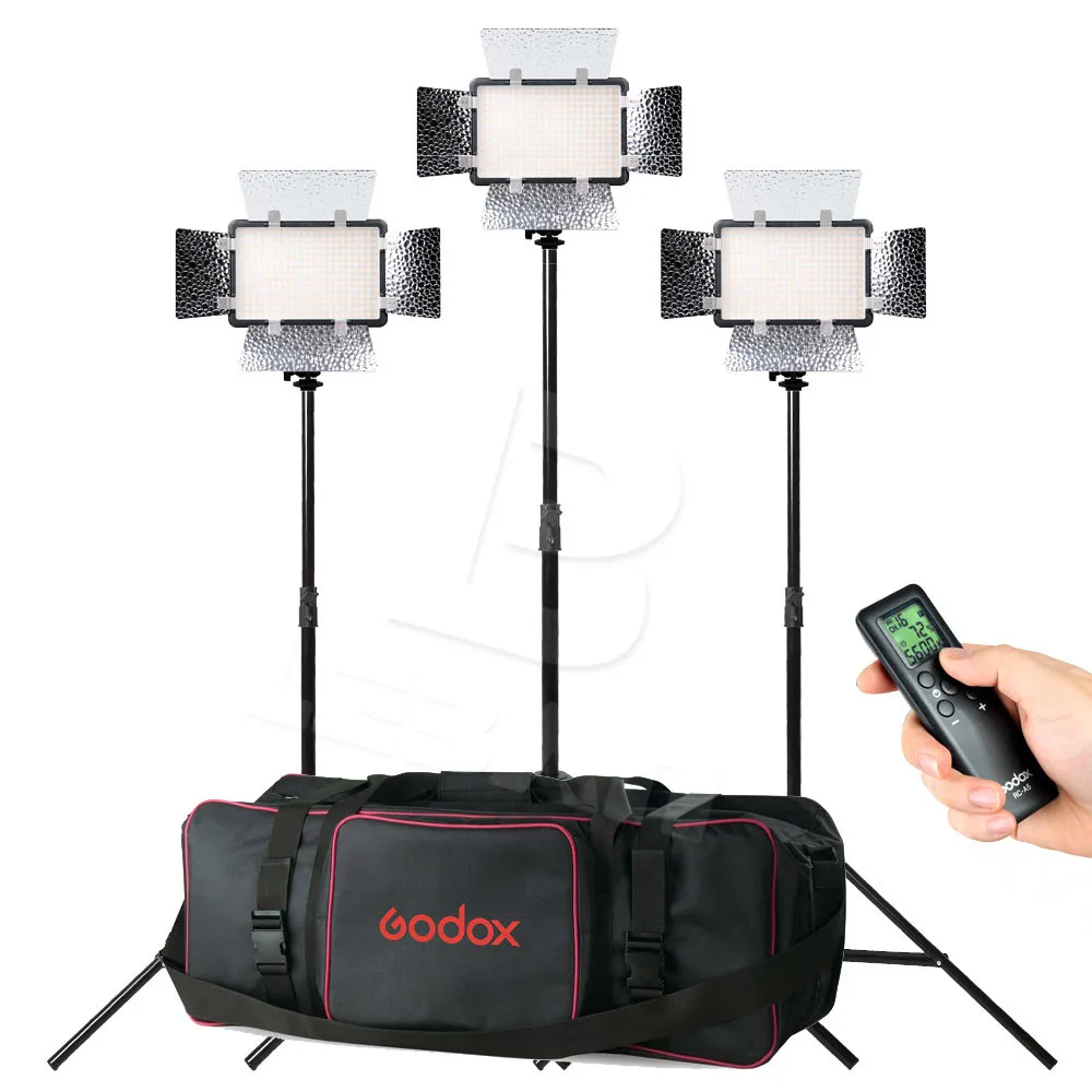 Changeable Version Godox 308C II 3X LED 308C Photo Studio Video Continuous Light Kit For Wedding