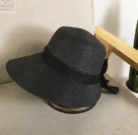2018 Women's Sun Hat Big Bow Wide Brim Floppy Summer Hats For Women Beach Panama Straw Bucket Hat Sun Protection Visor Femme Cap 6