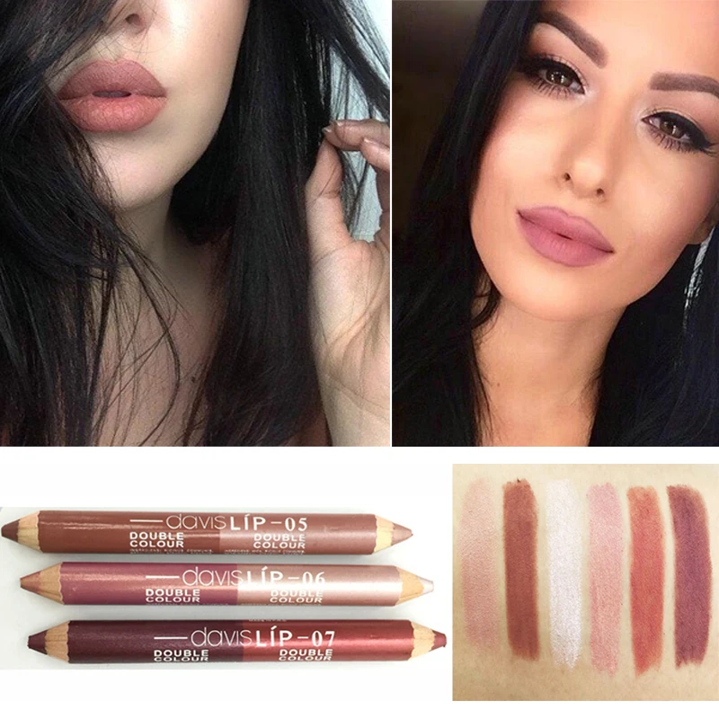

1PCS Professional tinte labbra Metal Colors Pencil Lipstick Long Lasing Brown Velvet Matte Metallic Lipstick Lip Liner Pencil