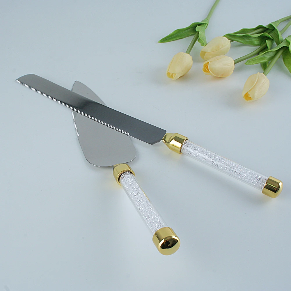 

Promotional Decoration Stainless Steel Wedding Cake Knife and Server Set Cutlery Knife For Cake Wedding Table Cake Decoration