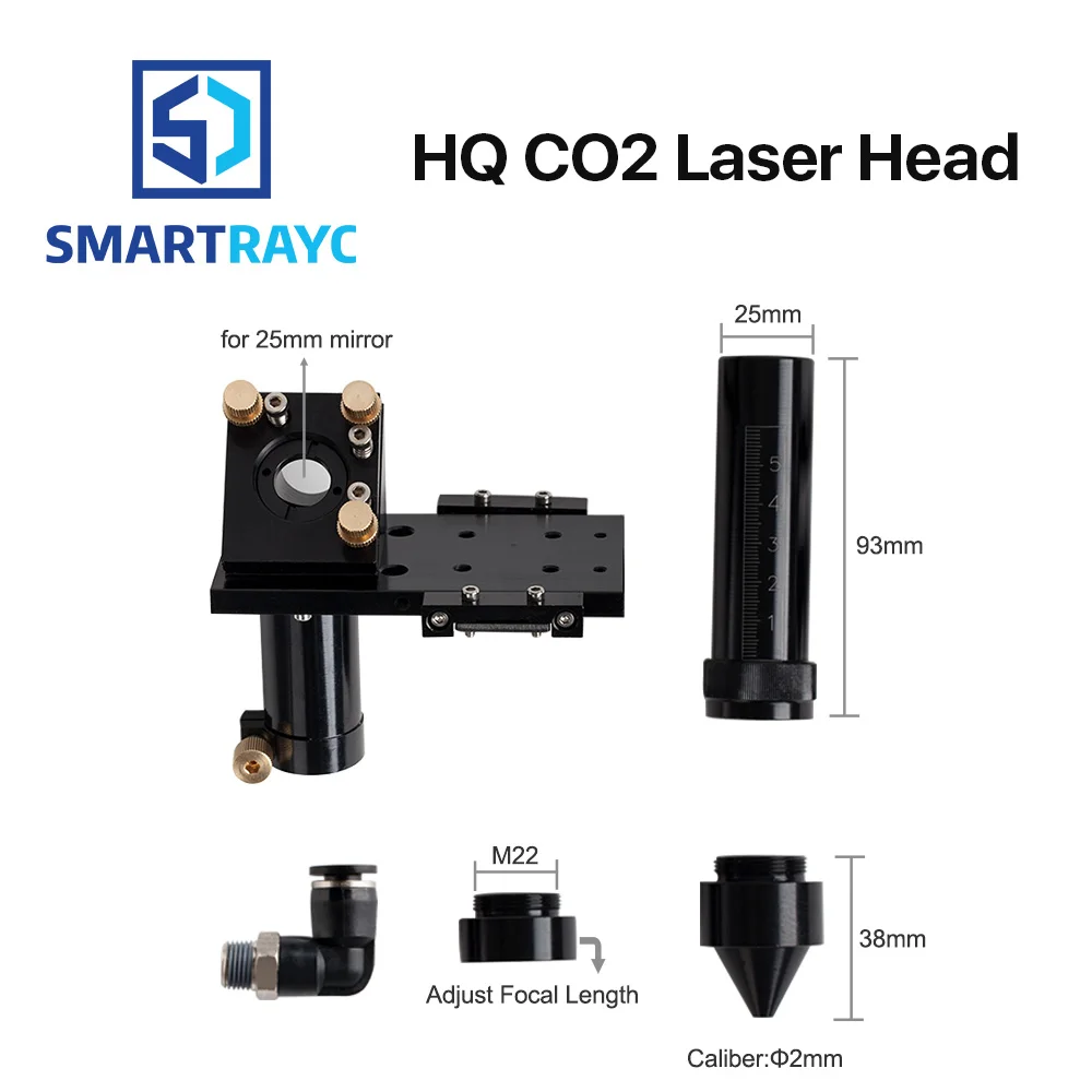 Smartrayc HQ CO2 лазерная головка фокусировочная линза 20 мм отражающее зеркало 25 мм интегративное крепление Лазерная гравировальная и режущая машина