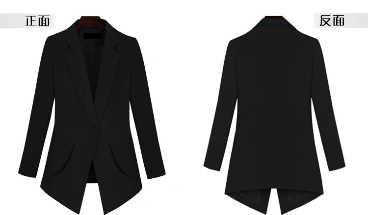 XL-5XL, большой размер, зубчатый Тонкий Блейзер, пальто для женщин, длинный рукав, для офиса, леди, рабочая одежда, пиджак, костюм, женский Блейзер, куртка
