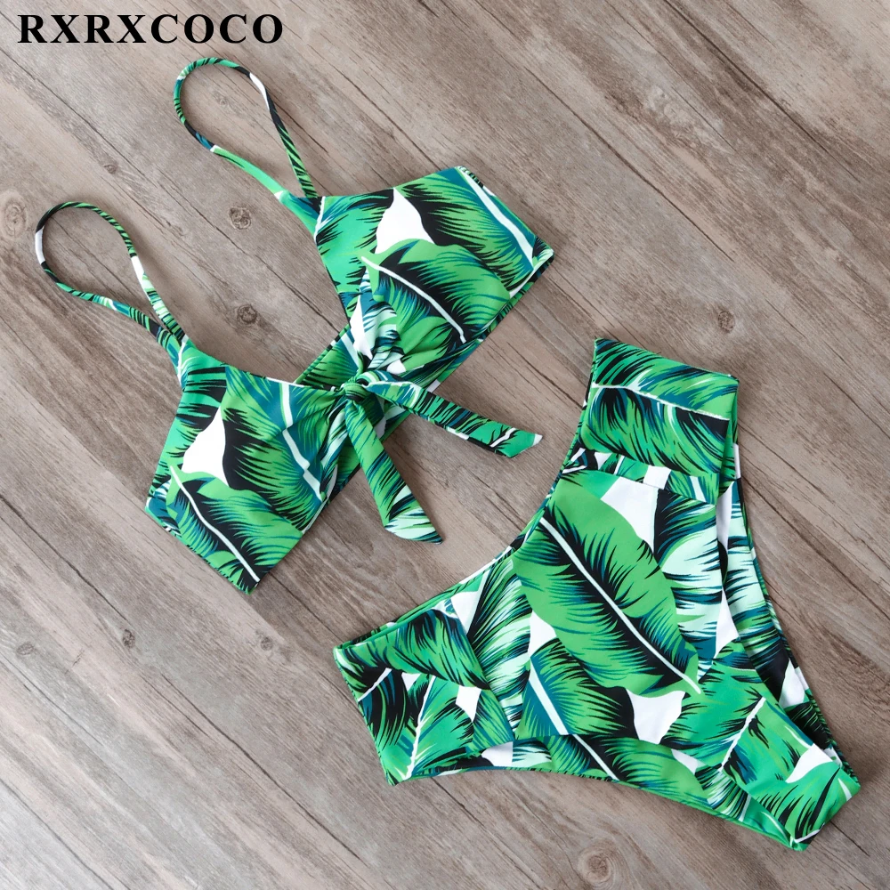 RXRXCOCO бикини 2019 новый сексуальный бандажный купальник женский с высокой талией