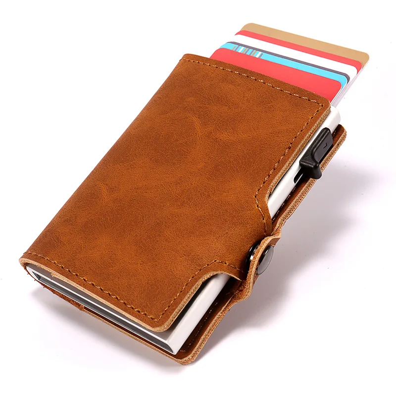 

Slymaoyi 2018 New Style Unisex Aluminum ID Credit Card Holder With RFID Vintage Anti Protect Blocking Wallet Travel Metal Case