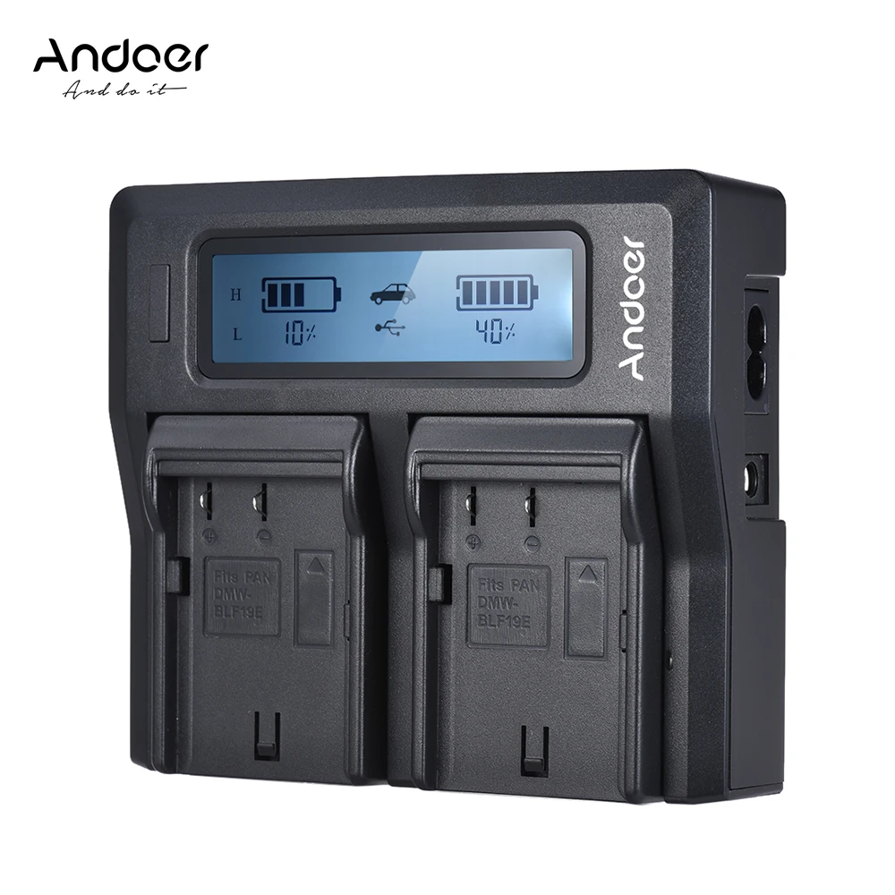 

Andoer DMW-BLF19E Dual Channel LCD Camera Battery Charger for Panasonic Lumix DC-GH5 DMC-GH3 DMC-GH3K DMC-GH4 DMC-GH4K