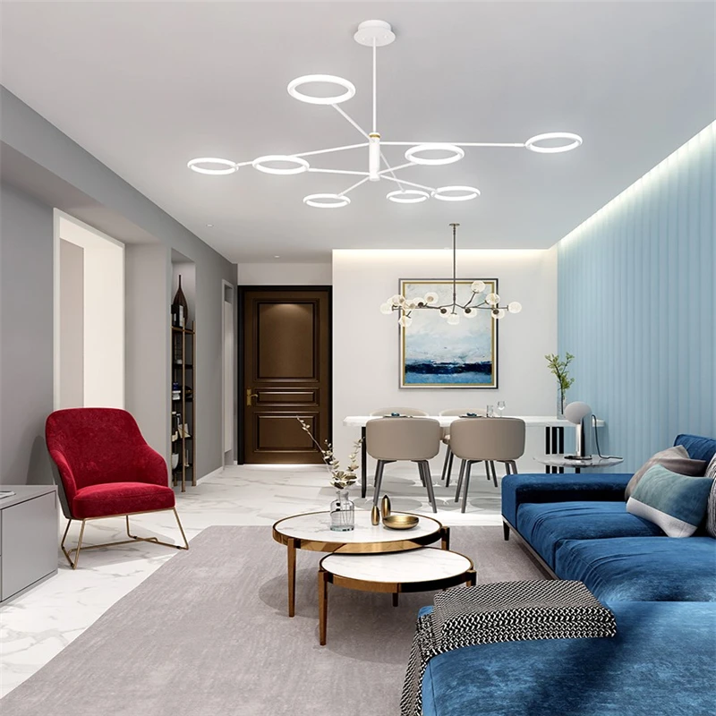 

Circular Twig Iron Lustre Living Room Dining Room Chandelier Lighting Creative Personality Simple Nordic Led Modern Chandelier