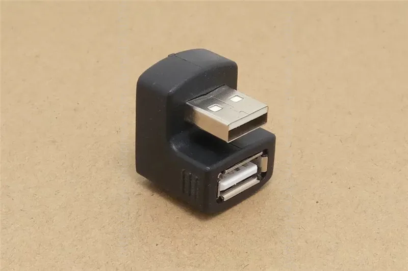 Вверх или вниз прямоугольный USB 2,0 адаптер папа-мама расширение 90 180 градусов черный