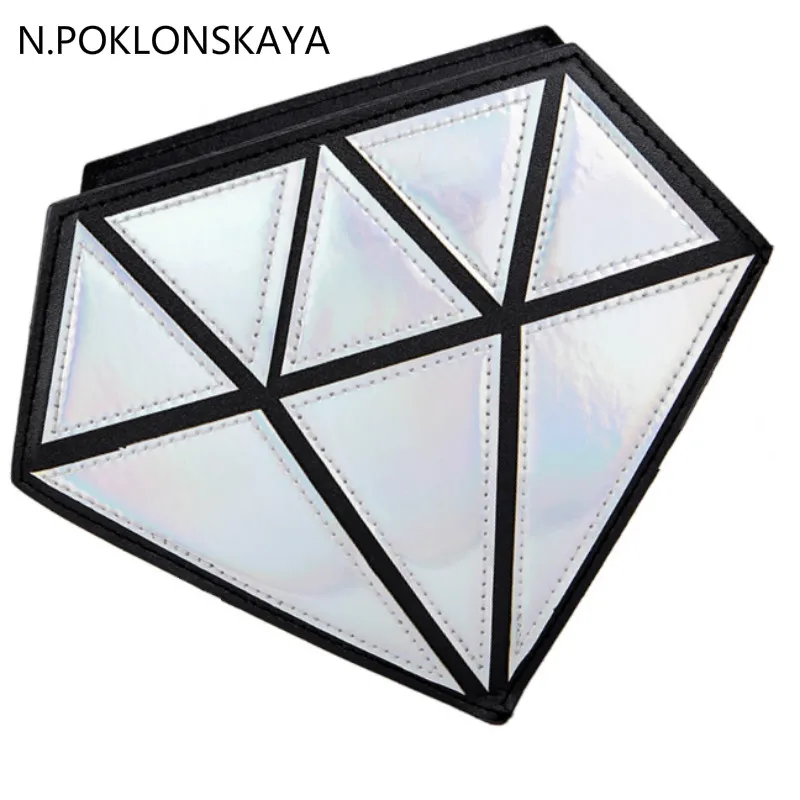 

2017 fashion hologram bag diamond shape laser holographic crossbody chain bag women messenger bags