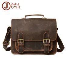 Motocicleta de La Vendimia de cuero de vaca Marrón de Los Hombres Maletín de cuero genuino Bolso Masculino Del bolso Del bolso de los hombres bolsa de Ordenador Portátil Cartera