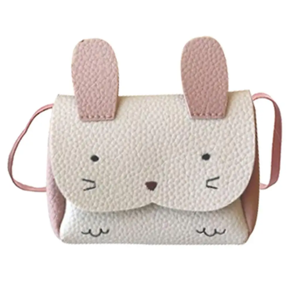 Кролик Мини для маленьких девочек уличная сладкий портмоне с застежкой-молнией Детская сумка-мессенджер из искусственной кожи, для детей женские сумки на плечо - Цвет: White