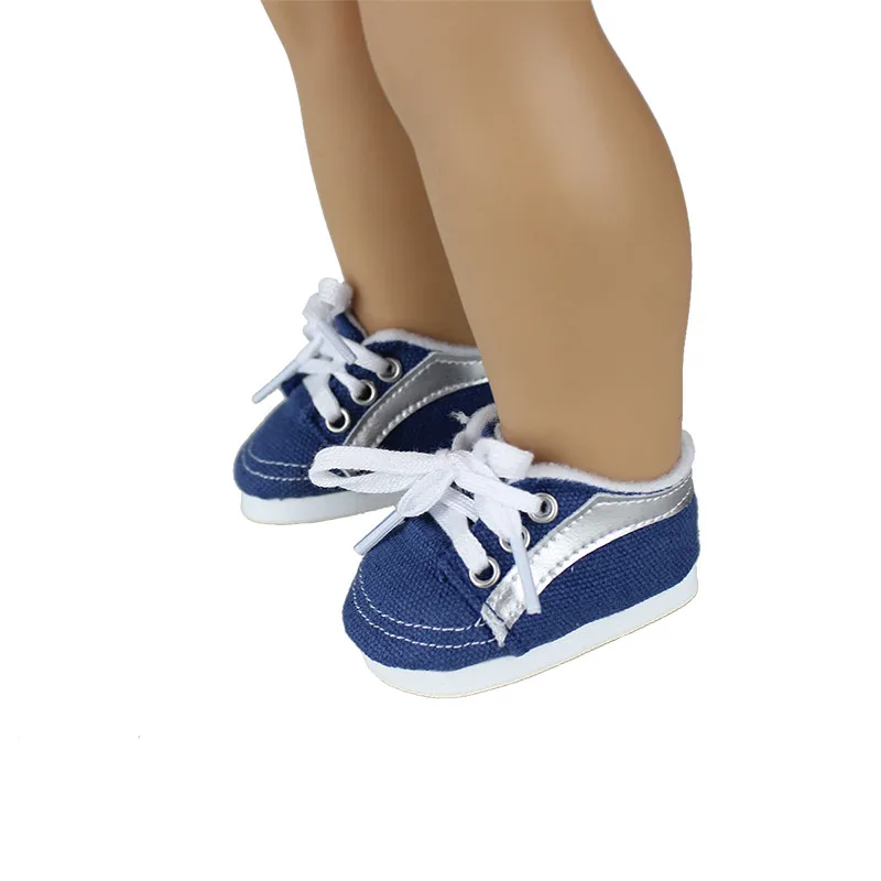 Buy Doll shoes ,Dark blue canvas doll shoes for 18