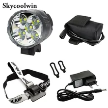 5T6 6000lm 5x XML T6 LED Велоспорт спереди Велосипедные фары велосипед лампы фар 3-режим голова Light+ 6400 мАч батарея упаковке 10 шт./лот