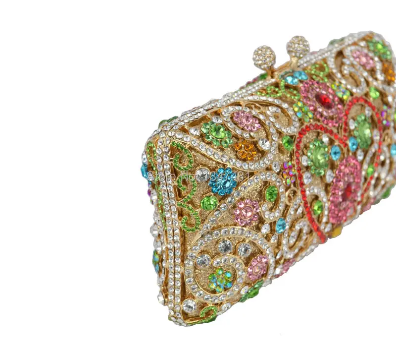 LaiSC цветок в форме сердца клатч Сумка полная кристальная сумка для ужина бриллиантовые вечерние клатчи женская свадебная сумочка Роскошная вечерняя сумочка SC123