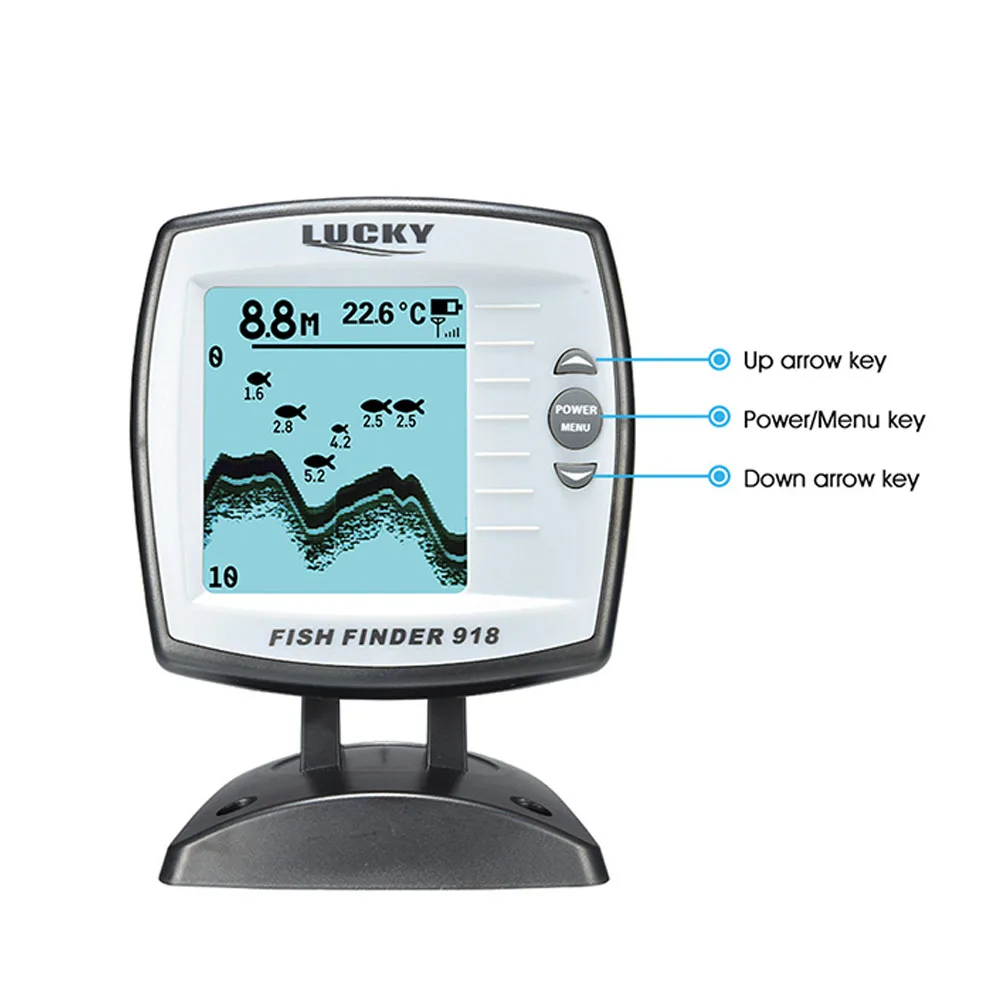 LUCKY FF918-WLS рыболокатор 300 м/125 футов глубина рыболокатор Sonar Частота кГц эхо эхолоты лодка рыболокаторы