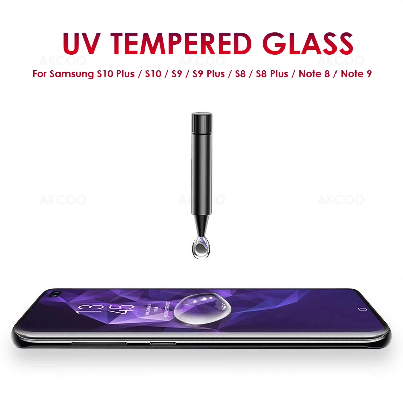 Galaxy S21 plus - Protection Écran en Verre trempé de Dispersion Liquide  avec Lumière UV 3D