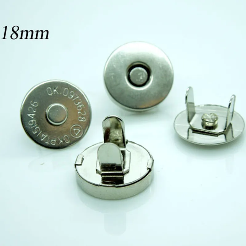 

20 Sets 18mm Silver Tone Magnetic Snaps Bag Purse Clasp Metal Button Fastener Sewing Craft Wholesale A00426