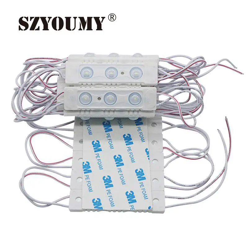 

SZYOUMY New AC 220V AC 110V Input 1.5W 150lm SMD3030 3 LEDS IP66 Injection LED Module Light LED Sign Module Lamp With Round Lens