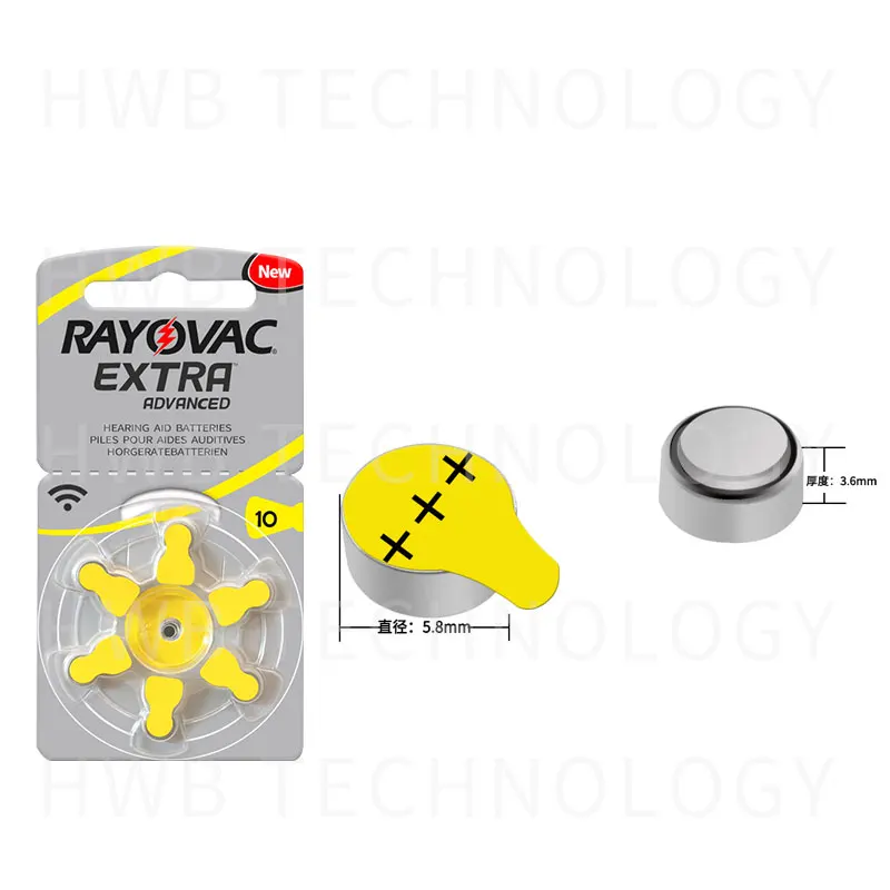 Батарейки для слухового аппарата Rayovac 10 A10 p10 PR70 6x1 (карта) бесплатная доставка