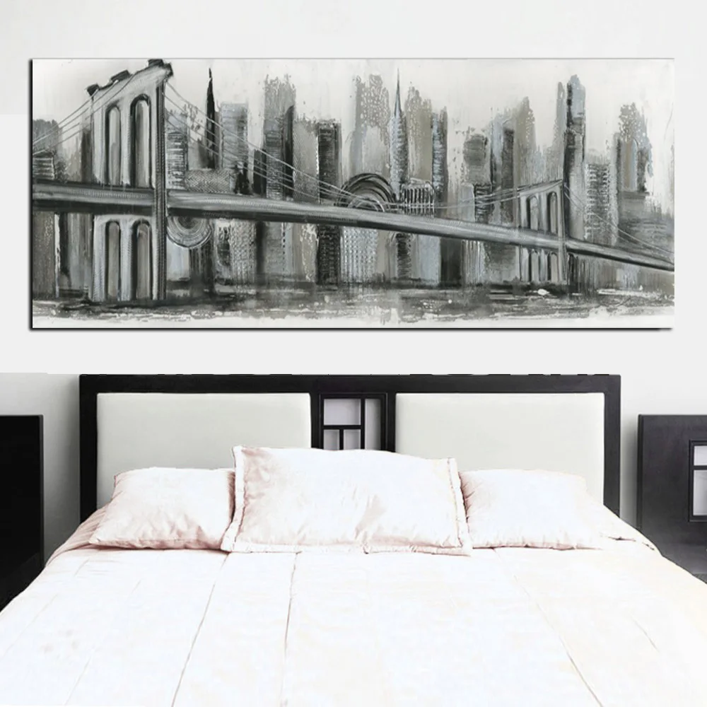 

Print Abstract Construction Famous Bridge Building Sketch Landscape Canvas Painting Modern Wall Picture Poster For Living Room