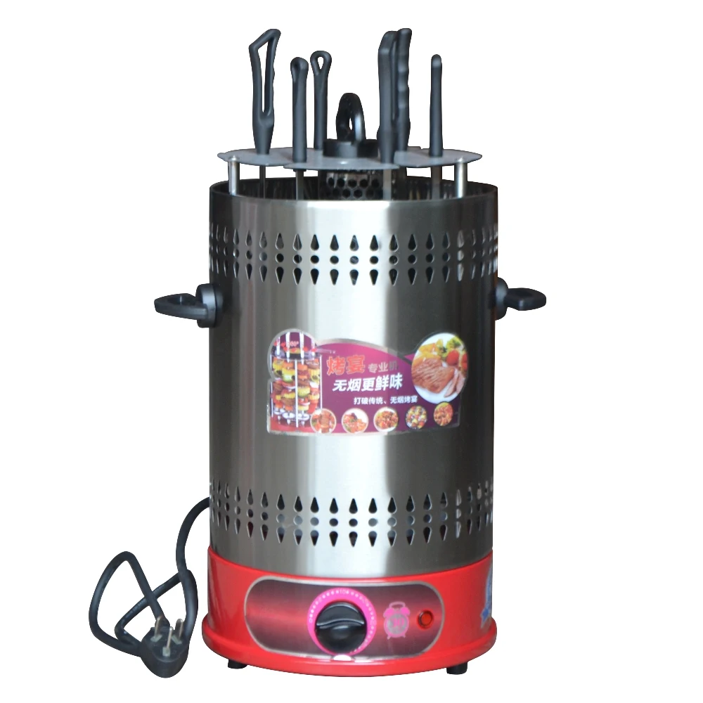 6pcs Skewers Indoor Smokeless Autorotation BBQ Grills Home Heating Stove Multifunction Electric Barbecue With Adjustable Timer | Дом и сад