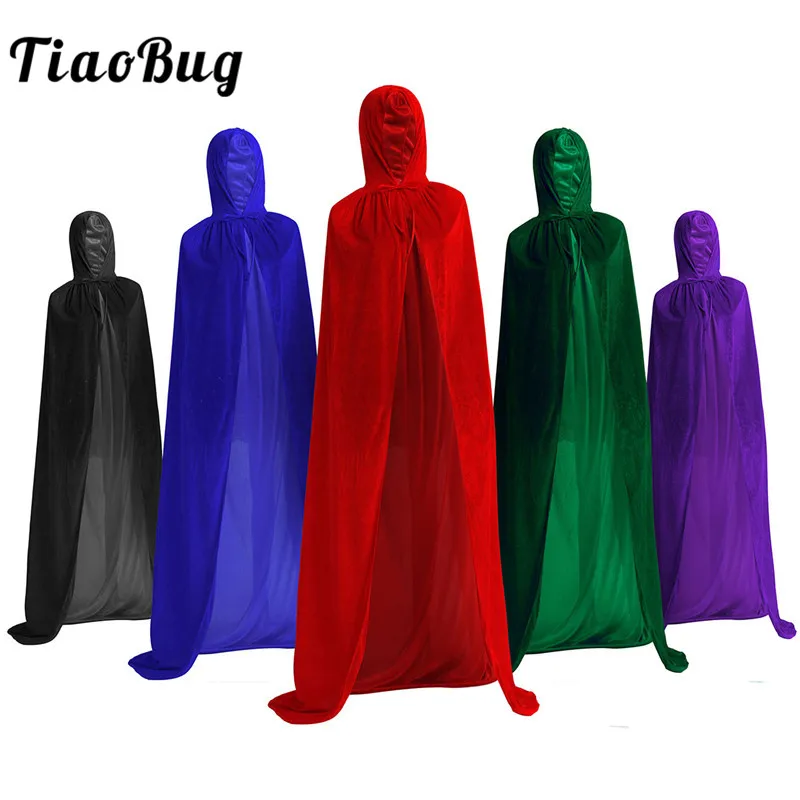 Плащ с капюшоном TiaoBug унисекс для взрослых длинная бархатная накидка