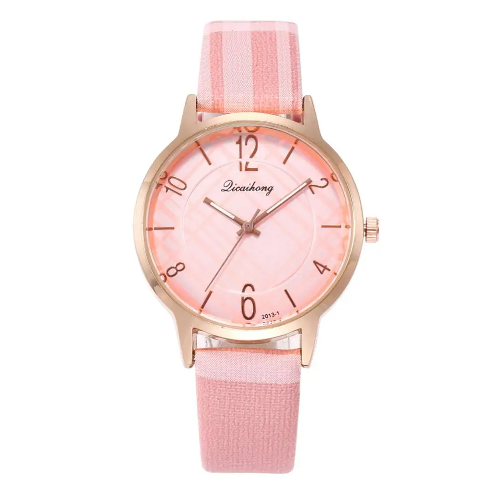 

Arabic Numbers women watches Quartz Analog Women Students Stripe Date Shopping Wrist Watch Arabic Numbers Bracelet