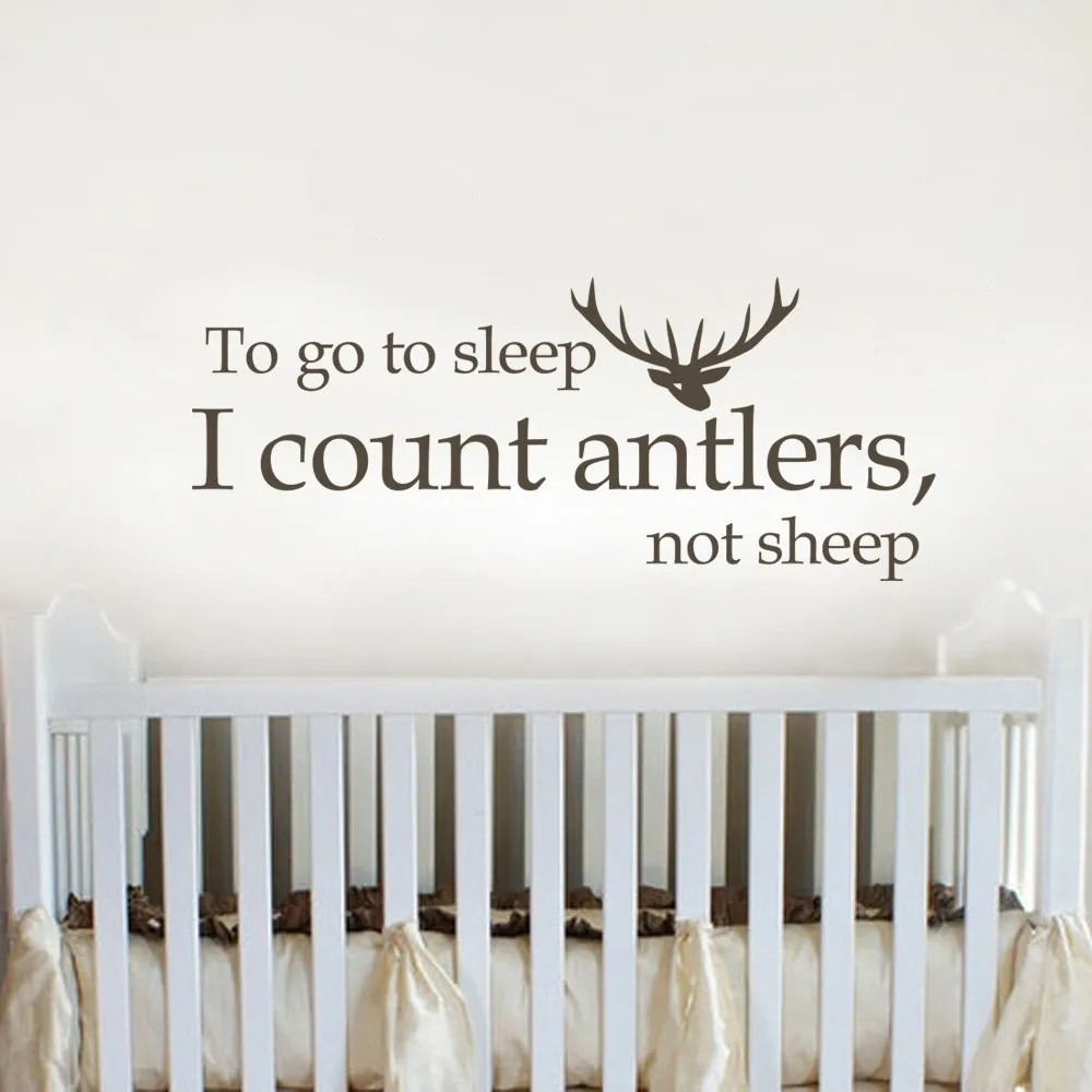 Moose Wall Decal To Go To Sleep I Count Antlers not Sheep