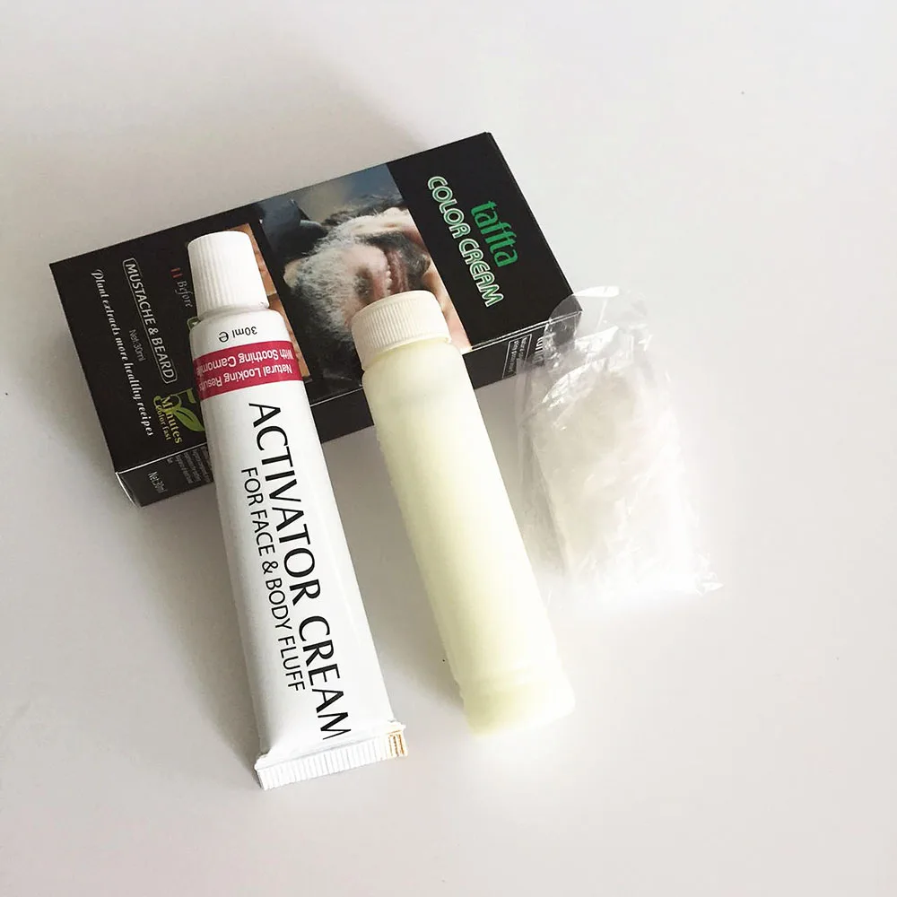 

Men Mustache and Beard Dye Cream Fast Color Natural Black Beard Tint Cream with 1 Pair of Disposable Gloves