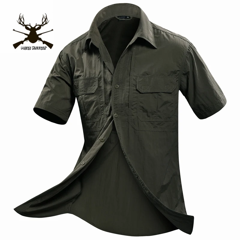  MEGE Summer Men Shirt Military Men Short Sleeve Shirt Casual Shirt Mens Brand Social Clothing Chemi