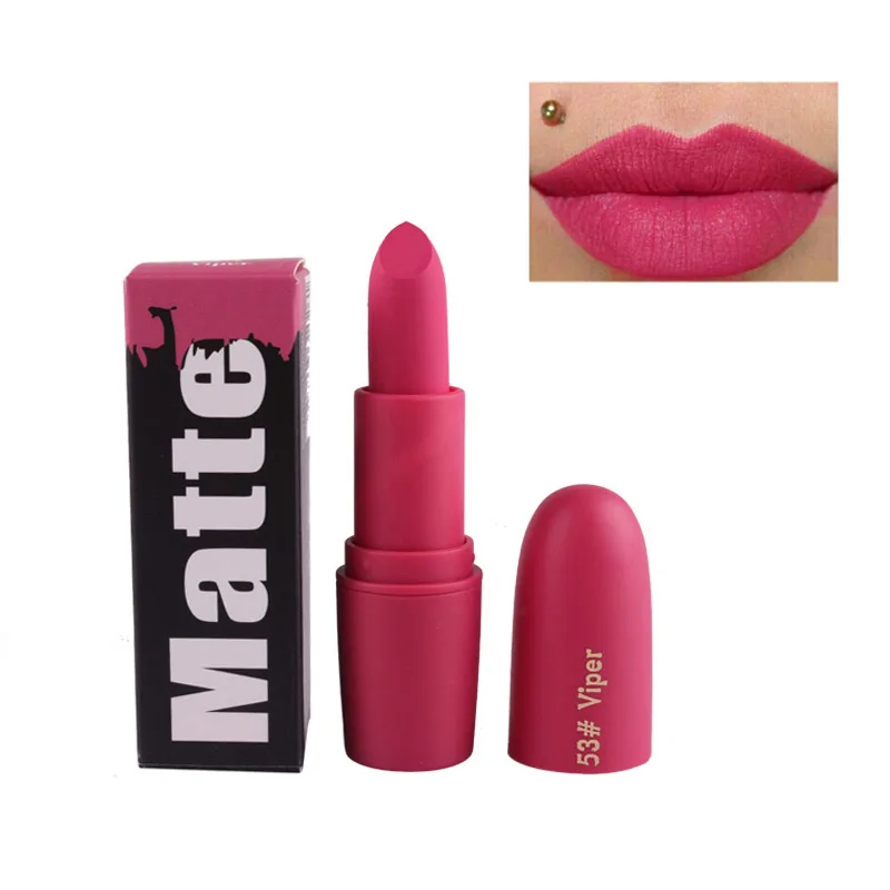 MISS ROSE Lipsticks For Women Sexy Brand Lips Color Cosmetics Waterproof Long Lasting Miss Rose Nude Lipstick Matte Makeup - Цвет: 53