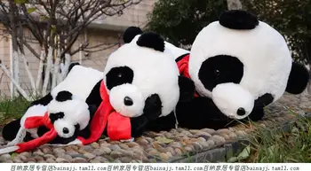 

lovely scarf panda plush toy prone panda soft throw pillow birthday gift b3778