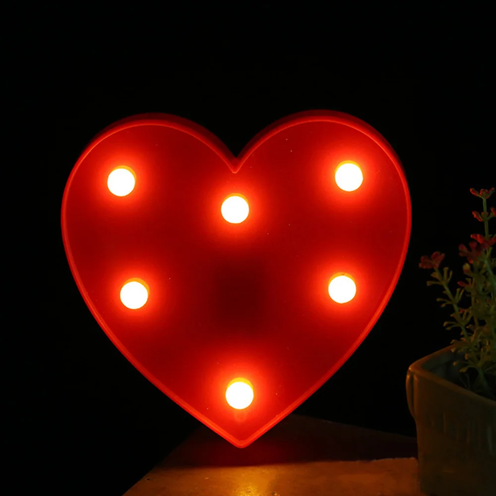 

Fashion Indoor Decorative Nights Lamps LED Night Light Romantic 3D Love Heart Marquee Wedding Party Decoration #P15