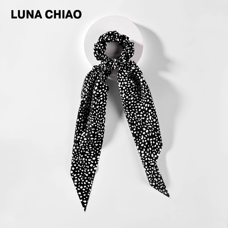 LUNA CHIAO Модные женские аксессуары для волос Полосатый Принт шарф для волос шарфы длинный хвост резинки держатель для волос