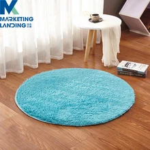 Супер мягкий Шелковый Синий без вкуса шерсть пушистый круглый коврик для дома современный шаговый ковер шелковые коврики для спальни коврик Детский ковер