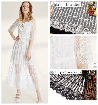 

2017 NEW arrival dress women lace fabric eyelash french lace tissues 1.5x3 meters/piece