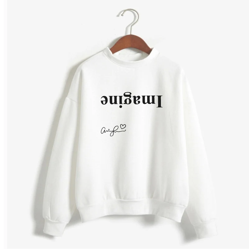 Подписанный Ариана Гранде вдохновил Imagine Hoodie для женщин Crewneck спасибо следующий Толстовка Merch топы с длинными рукавами