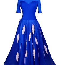 Индивидуальный заказ высокого качества для взрослых перо Бальные фокстрот быстрый шаг Танго современный галоп вальс-конкурс танцевальное платье