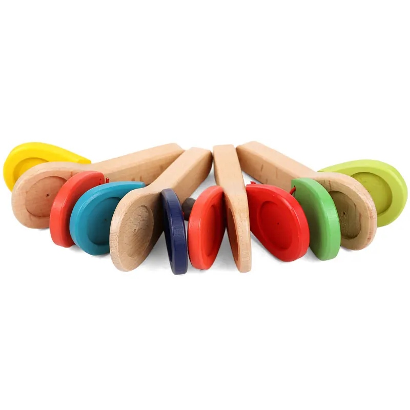 Разные цвета детские игрушки деревянные дрожание рук Bell прекрасный дрожание рук Белл кольцо детские погремушки игрушки для новорожденных