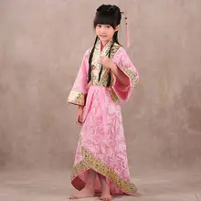 Розовый китайский древний костюм ханбок Детский костюм Женская одежда Династия Тан ханфу женская одежда принцессы костюм феи hanfu
