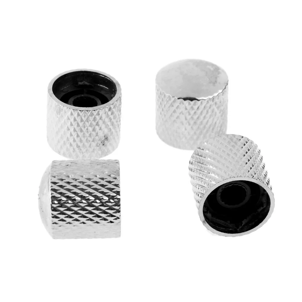 Set of 4 Metal 6mm Knurling Shaft Dome Control Knobs for Electric