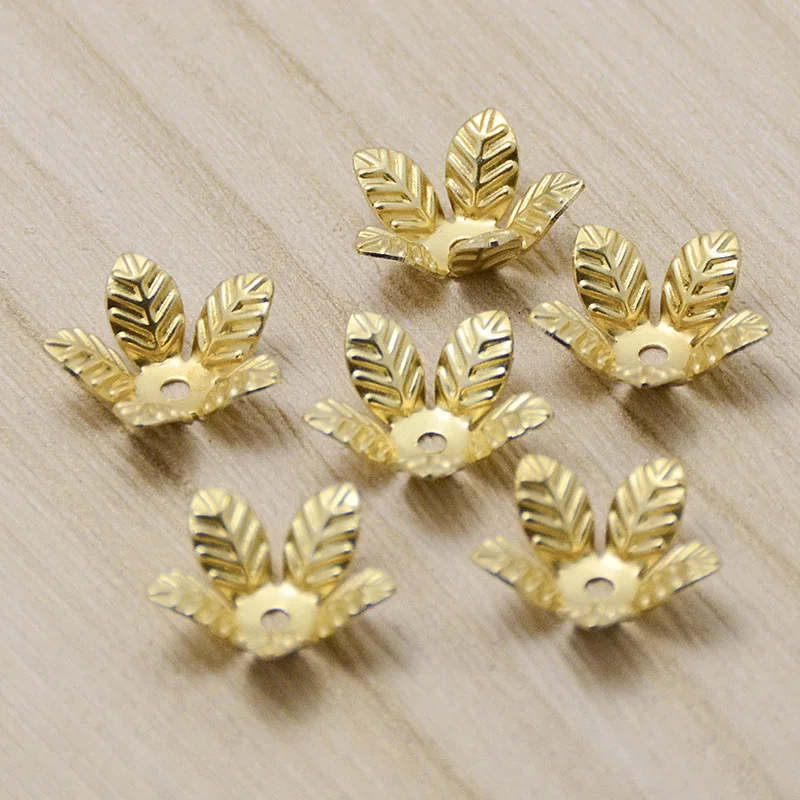 

50pcs/lot Craft Copper Ornament Beads Caps 11mm Handmade Beading Fringe End Caps DIY Jewelry Making Earring Jackets Findings
