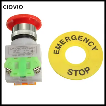 

Red Mushroom Cap 1NO 1NC DPST Emergency Stop Push Button Switch AC 660V 10A Switch Equipment Lift Elevator Latching Self Lock