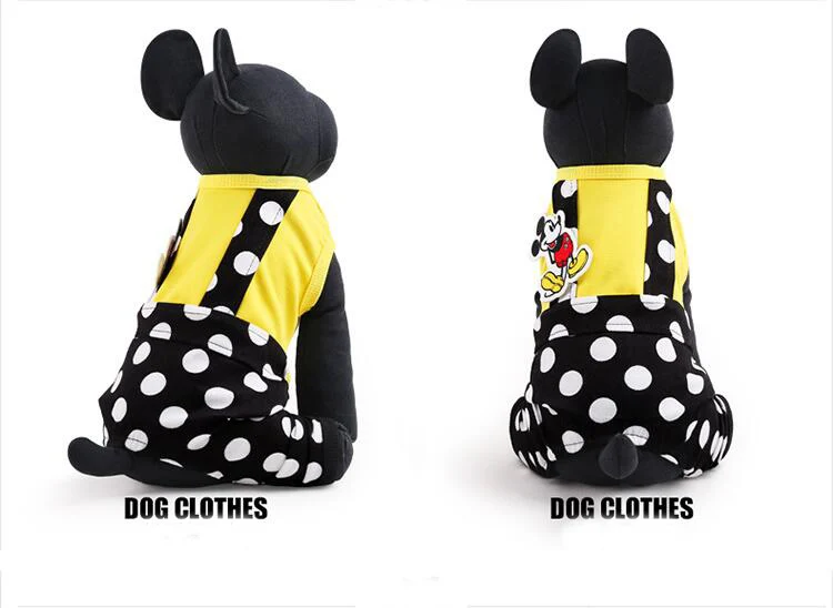 Милая Одежда для собак милая куртка для собак с принтом Микки Мауса мягкая хлопковая куртка для собак без рукавов размеры XXS-L для маленьких средних собак - Цвет: As Pics shows