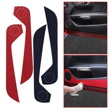 CITALL 1 Pair Car Inner Door Side Anti-Kick Sticker Decal Carbon Fiber Trim Fit For Ford Mustang 2015 2016 2017 2018