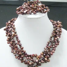 Только одна!! Простой дизайн красоты, элегантная блестящая жемчужина 4 ряда цепи ожерелье ювелирные изделия