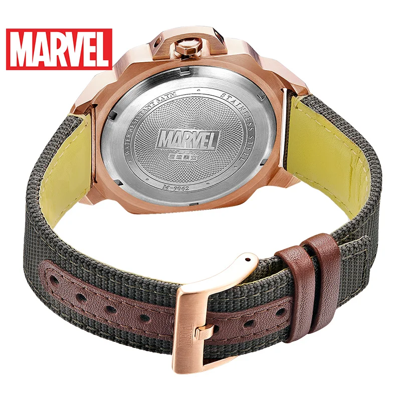 Disney Официальный Marvel Мстители Мужские кварцевые часы водонепроницаемые rhistone светящийся календарь из нержавеющей стали 9062 Relogio Masculino