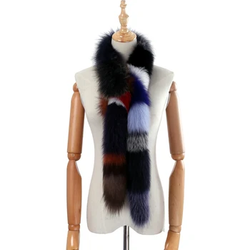 

2020 Brand New Genuine Real Fox Fur Long Scarf Women's Fashion Fur Scarves Winter Wraps Fluffy Warm Luxury Scarfs Multicolor
