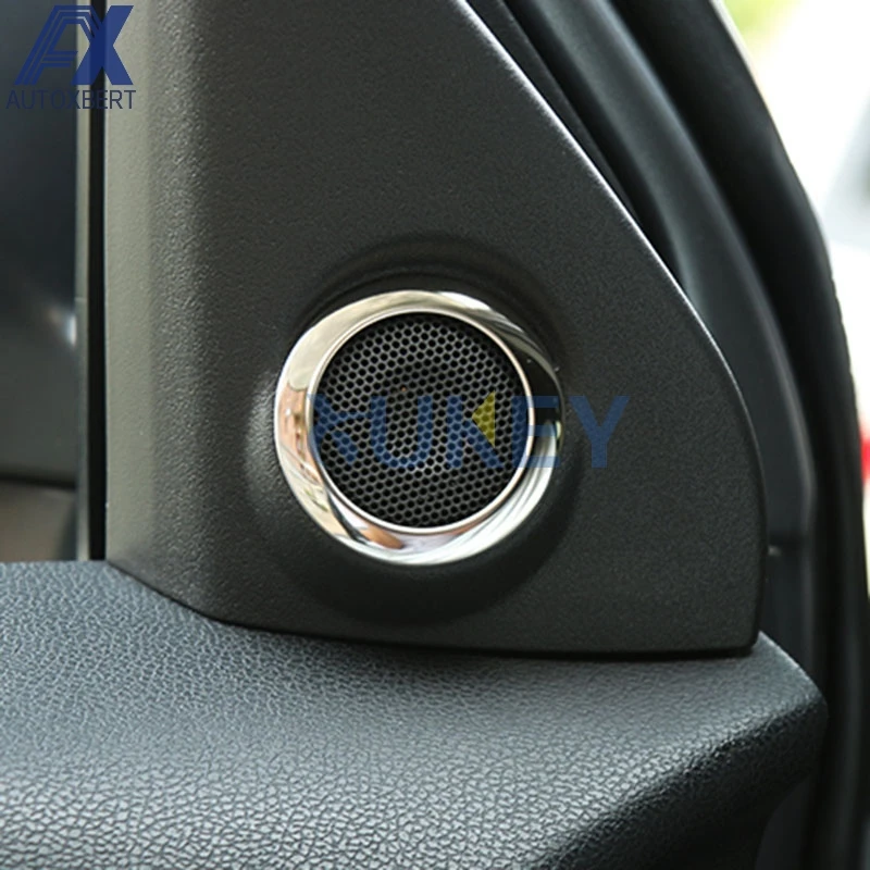

AX For Mitsubishi Outlander Sport Asx Rvr Chrome a Pillar Inner Stereo Speaker Cover Trim Ring Collar 2013 2014 2015 2016 2017