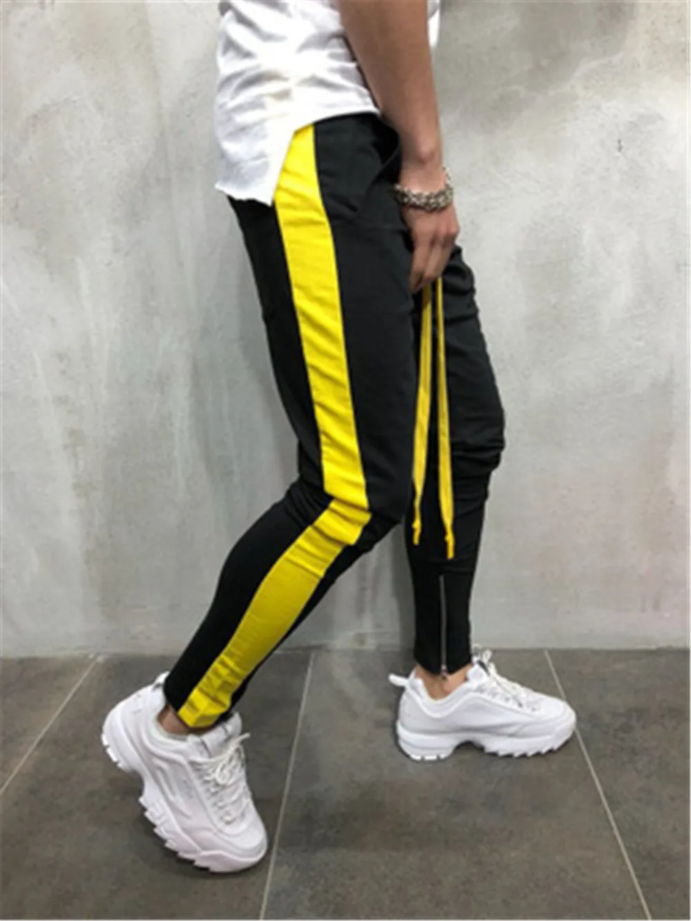الرجال السراويل الترنك عارضة الرياضة الركض قيعان ركض العرق السراويل Sweatpants سراويلي حريمي الرجال الكاكي الملابس الورك هوب تقسم